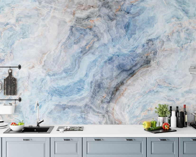 Blue Marble Art Wallpaper Mural