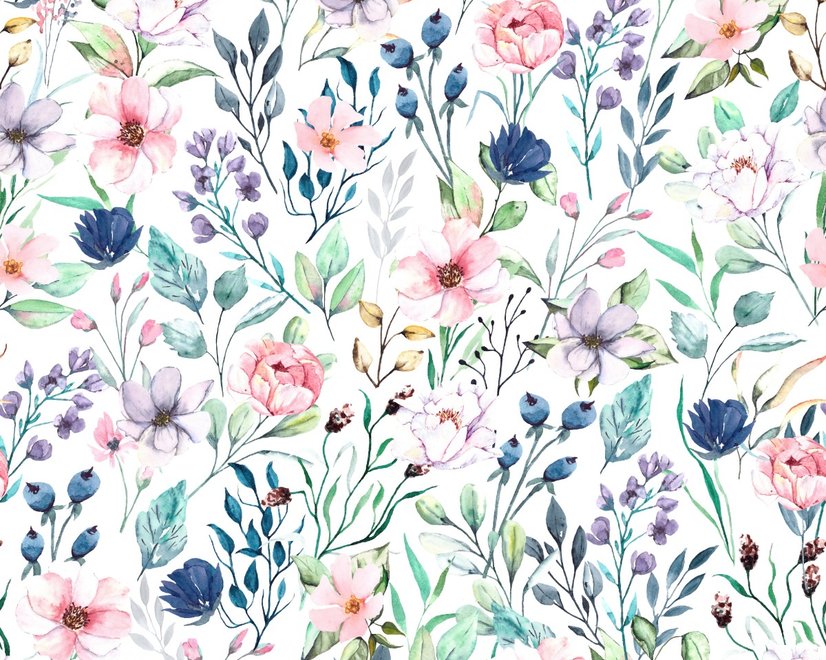Aquarell Frühlingsblumen Fototapete