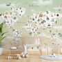 Papier peint carte monde rose animaux mignons ballons enfants