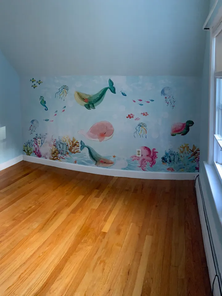 Nursery Cute Sea Animals Wallpaper Mural