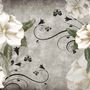 Vintage Cream Flowers Art Wallpaper Mural