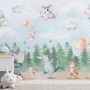 Kids Cute Animals Dancing in the Forest Wallpaper Mural