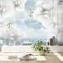 Jewelry White Lux Floral Wallpaper Mural