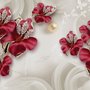 Crystal Red Floral Art Wallpaper Mural