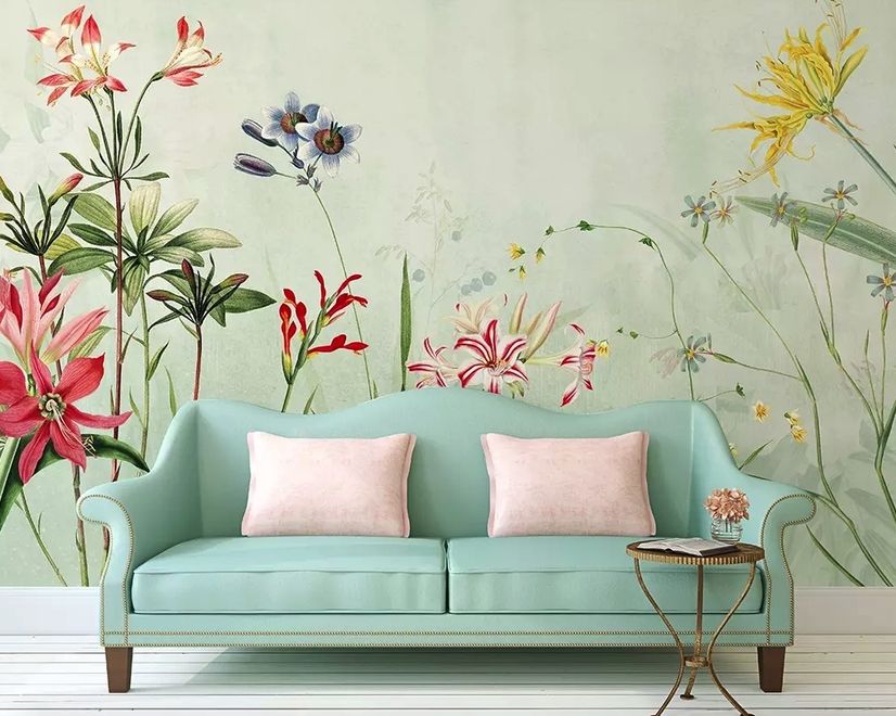 Colorful Plants and Flowers Wallpaper Mural