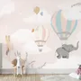 Kids Hot Air Balloons with Elephant Wallpaper Mural