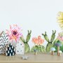 Aquarelle Rose Jaune Cactus Floraux Stickers muraux Sticker