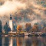 Sunset in Mountain Forest Nature Wallpaper Mural