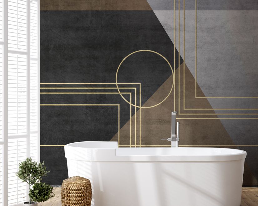 Colorful Geometric Grunge Art Wallpaper Mural