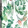Tropical Leaf with Eucalyptus Wall Decal Sticker