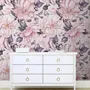Watercolor Pink Floral Pattern Wallpaper Mural