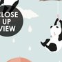 Kinder-Fototapeten mit Pandas und buntem Regenschirm