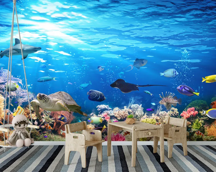 Papier peint poissons océan sous-marin