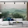 Waterfall with Misty Green Forest Landscape Wallpaper Mural