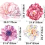 Watercolor Pink Peony Tulip Daisy Floral Bouqet Wall Decal Sticker