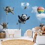 Kids Playful Animal Skydiving Wallpaper Mural
