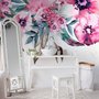 Watercolor Pink Peony Flower Wallpaper Mural