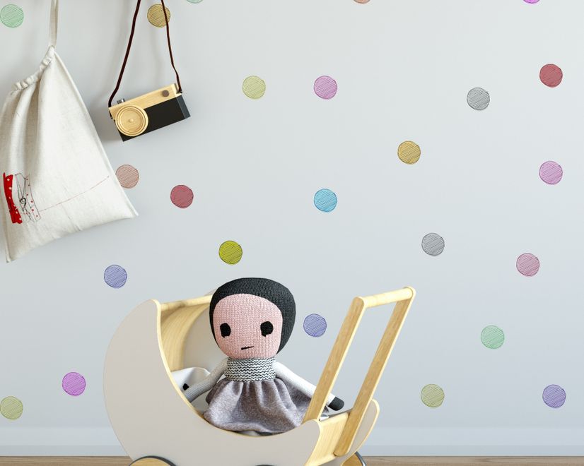 Colorful Little Polka Dots Wall Decal Sticker