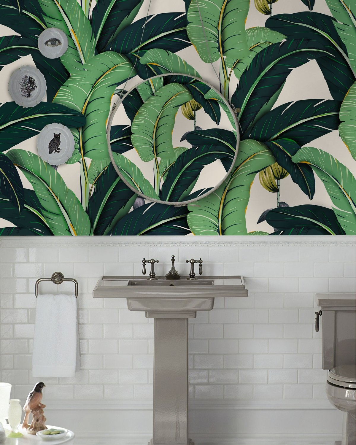 Banana Leaf Pattern Wallpaper Mural - Peel and Stick