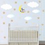 White Cloud and Stars Wall Decal Sticker