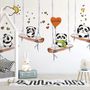 Swinging Panda Bears Wallpaper Mural