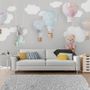 Teddy Bear Clouds and Balloons Wallpaper Mural