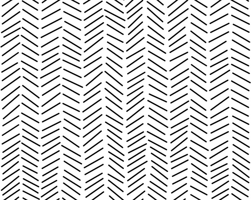 Modern Herringbone Line Black and White  Wallpaper Mural