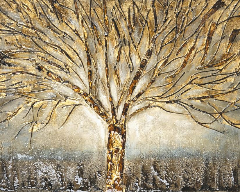 Watercolor Leafless Autumn Trees Wallpaper Mural