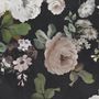 Dark Floral and White Peony Blossoms Wallpaper Mural