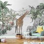 Kids Tropical Animals with Mountain Wallpaper Mural