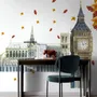 London Big Ben and Westminster with Autumn Leaves Wall Decal Sticker