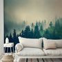 Misty Pine Forest Wallpaper Mural