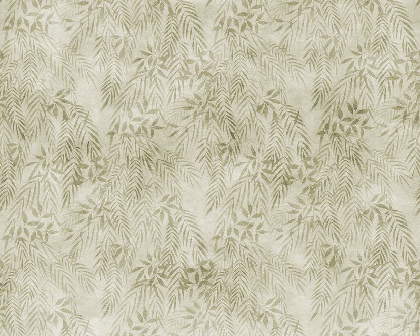 Papier Peint Panoramique Botanique Vintage Feuilles Tropicales