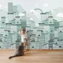 Monochrome City View Wallpaper Mural