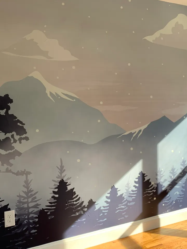 Kids Mountain Landscape with Snow Wallpaper Mural