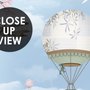 Cherry Blossom with Soft Hot Air Balloon Wallpaper Mural