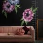 Watercolor Dark Blue Red Anemone Florals Wall Decal Sticker