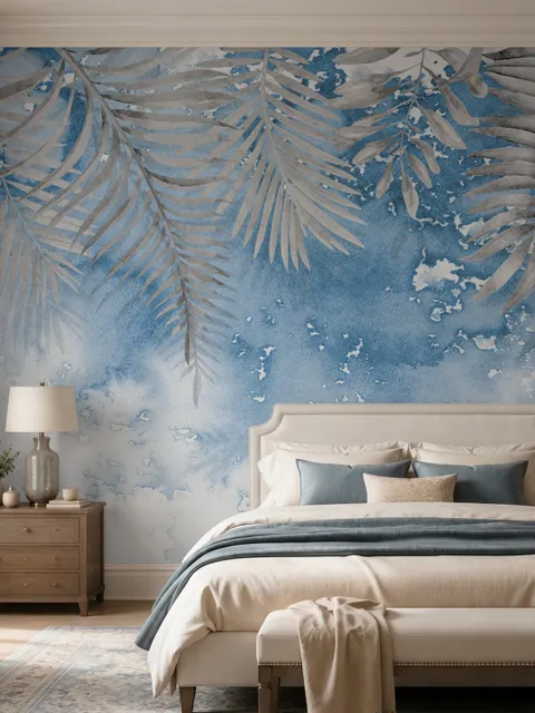 Nordic Style Tropical Leaves Wallpaper Mural