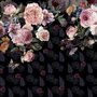 Vintage Dunkelrosa Blumen Fototapete