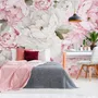 Fototapete Aquarell Rosa Pfingstrose Blumenblüte für das Kinderzimmer