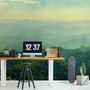 Green Mountain Silhouette Wallpaper Mural