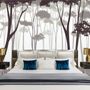 Monochrome Brown Forest and Tree Silhouette Wallpaper Mural