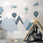 Nursery Mountain Landscape with Hot Air Balloons Wallpaper Mural
