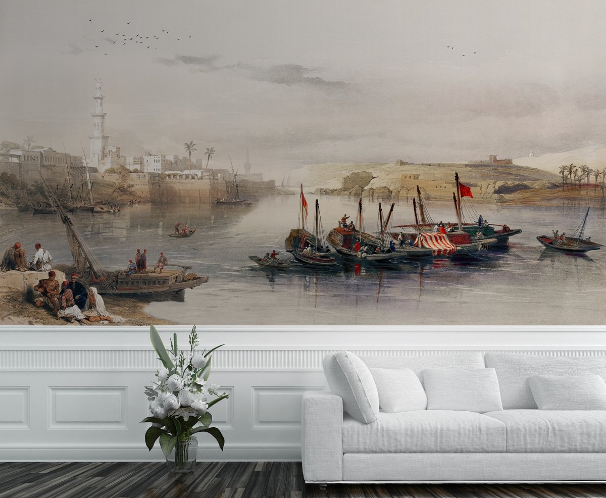 Seashore in Rural Life Historical Art Wallpaper Mural - Peel and Stick