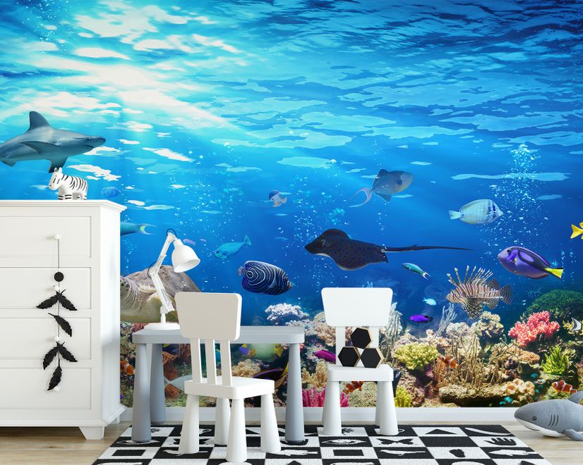 Ocean Fishes in the Undersea Wallpaper Mural