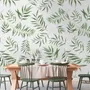 Watercolor Green Palm Leaf Pattern Wallpaper Mural