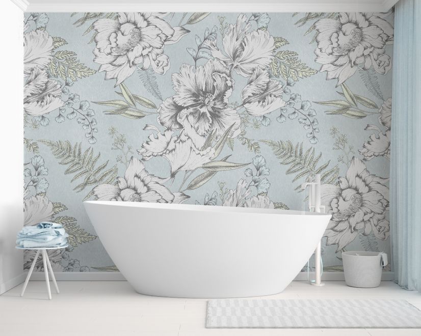 Drawing Floral Bouquet Art Wallpaper Mural