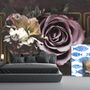 Dark Rose Floral Wallpaper Mural