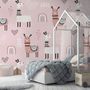 Fancy Lamb with Nursery Rainbow Wallpaper Mural