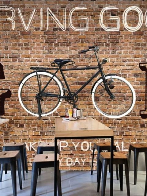 Bicycle Brick Wall Art Wallpaper Mural